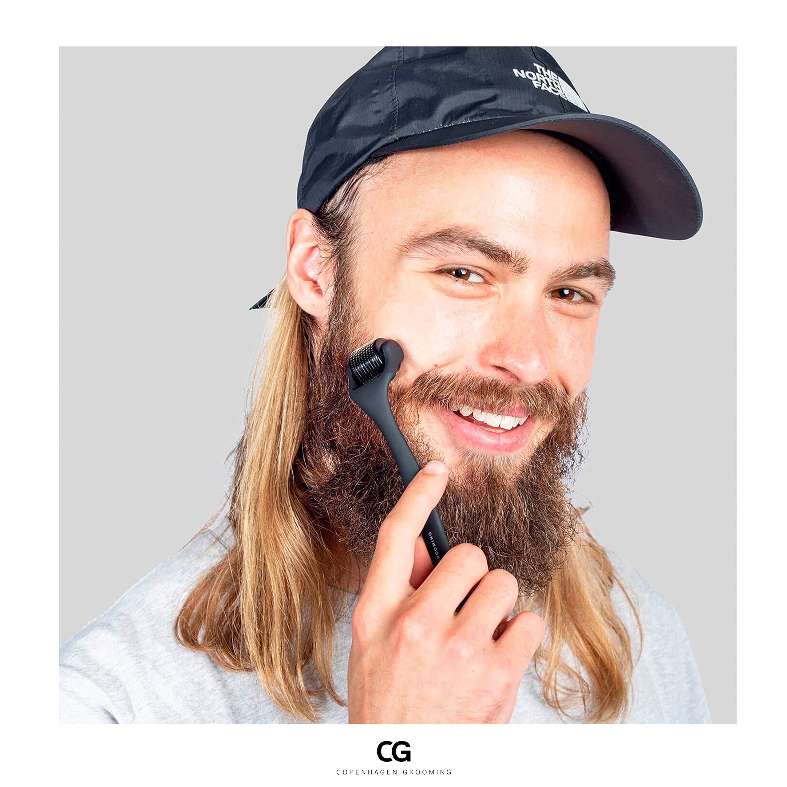 Growth Kit™ - Kit original de crecimiento de la barba, para una barba más poblada y fuerte, con suero activador del crecimiento probado, dermarrodillo, limpiador y peine de adicional la barba-150 Days