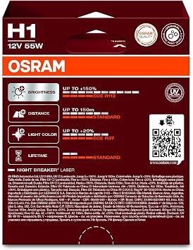 Osram Night Breaker Laser H1 Bulb 64150NL - 150% More Light [Energy Class A]