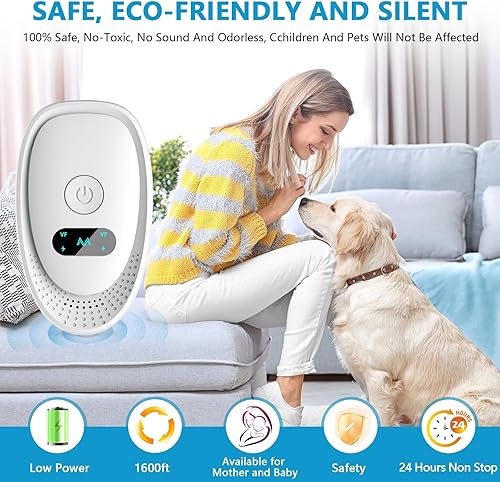 Miniatura 3 de Repelente ultrasónico mejorado 2026 y repelente de insectos para interiores, repelente ultrasónico de enchufe para roedores, cucarachas, insectos,