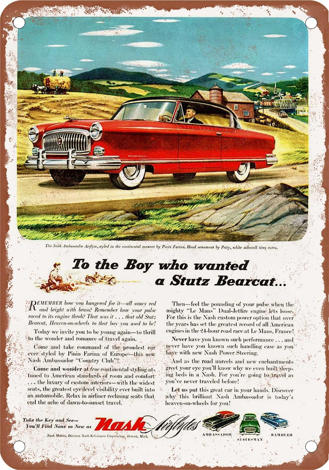 METAL SIGN - 1953 Nash Vintage Ad 09 - Old Retro Rusty Look home decor