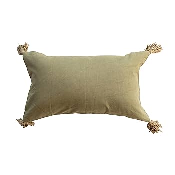 Amazon.com: Creative Co-Op Cotton Velvet Blend Tiger Lumbar
