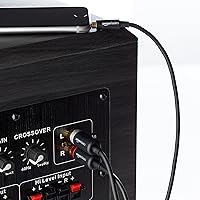 Vista 5 de Yaxa Basics Adaptador de cable de audio estéreo auxiliar a 2 RCA de 0.138 in para sonido, amplificadores de conexión, altavoces, teléfono