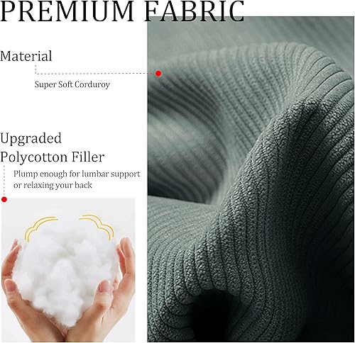 Miniatura 5 de Cojín triangular Vercart para cama y sofá en forma de cuña, para apoyar la espalda, para leer, soporte lumbar, con funda removible.