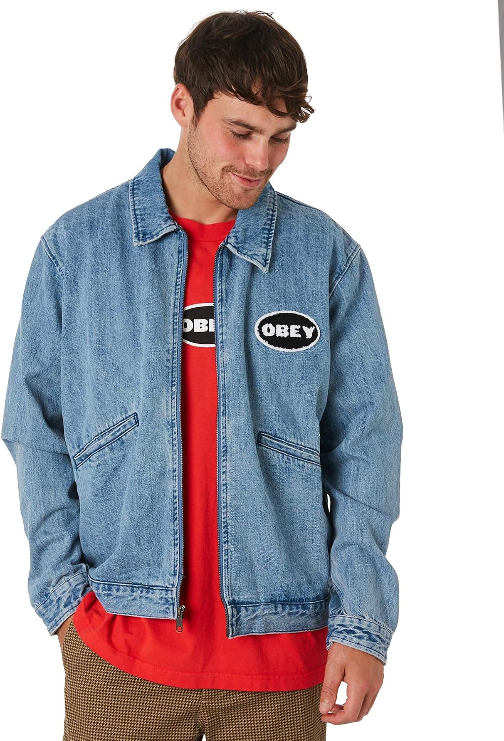 OBEY Giacchetto Jeans Release Denim Jacket Jeans Chiaro, S : MainApps:  Amazon.it: Abbigliamento