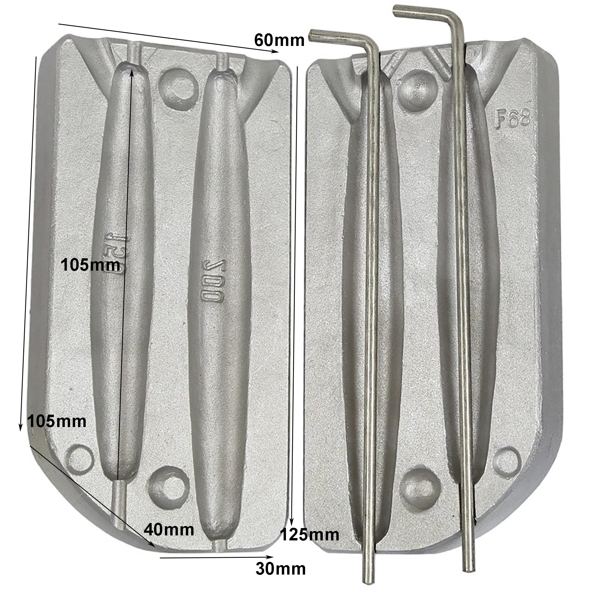 FrontZone - Stampo per pesca a forma di sinker, 150 – 200 g, per pesca al mare, al fiume e al pesce gatto