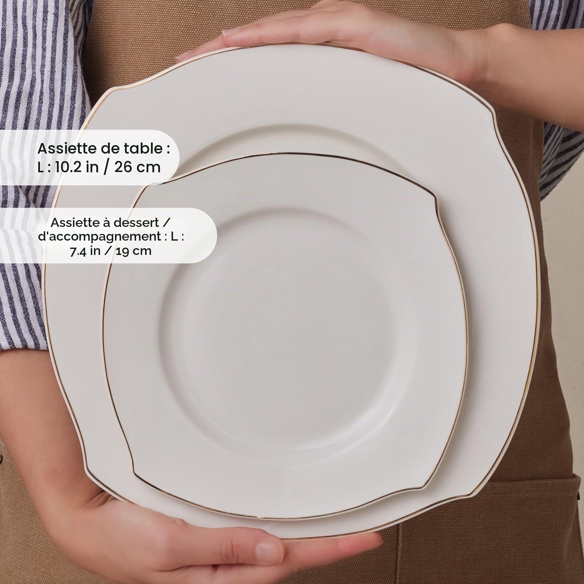 Karaca Service de Table 53 Pièces pour 12 Personnes, Vaisselle en Porcelaine Fine avec Assiettes, Bols, Carré Plats de Service, Salière et Poivrière, Élégant et Idéal pour les Occasions Spéciales
