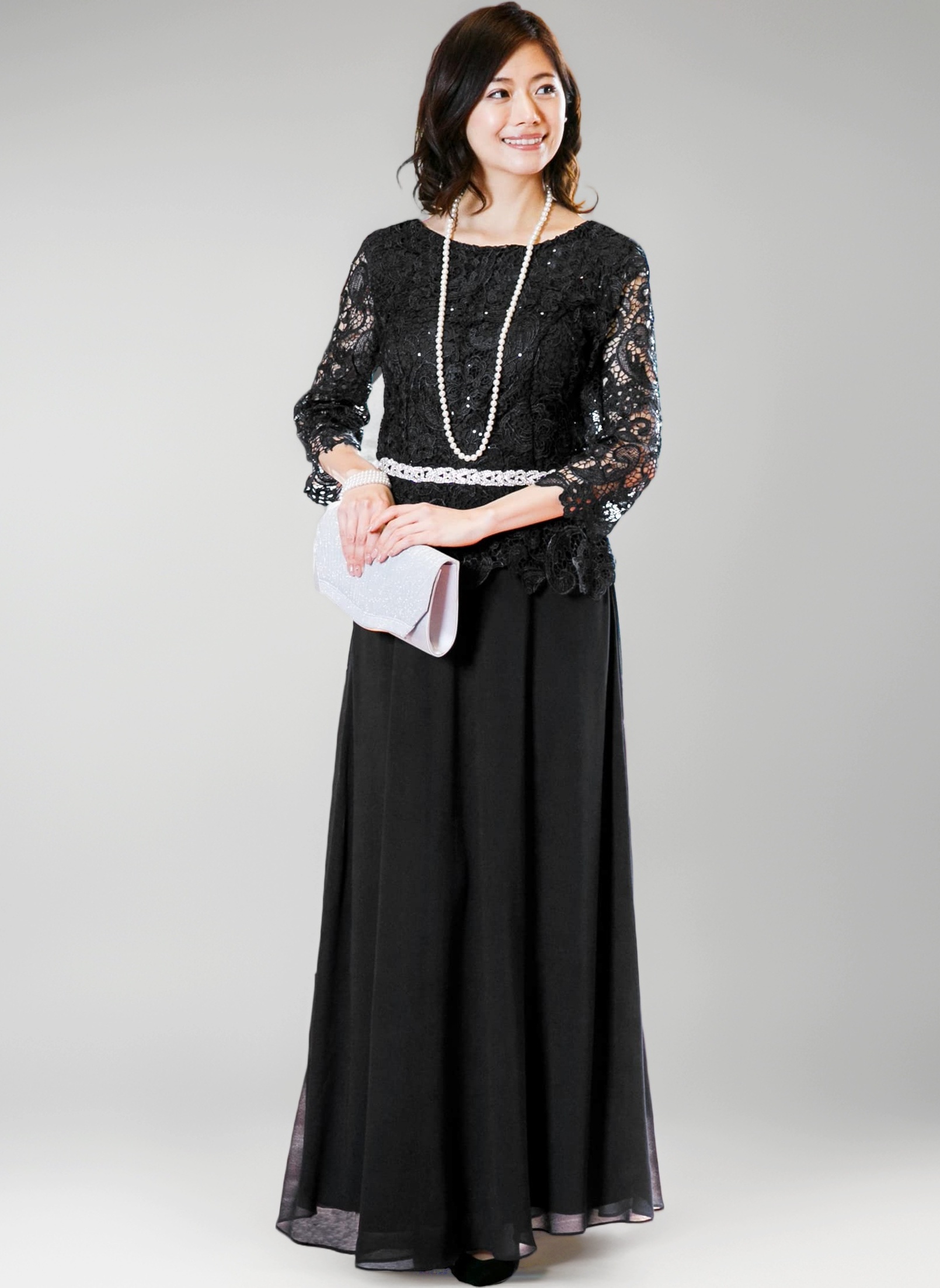 値下げ　アールズガウン R‘s GOWN マザーズドレス M 黒 Amazon | [アールズガウン] ロングドレス 結婚式 母親 洋装 親族