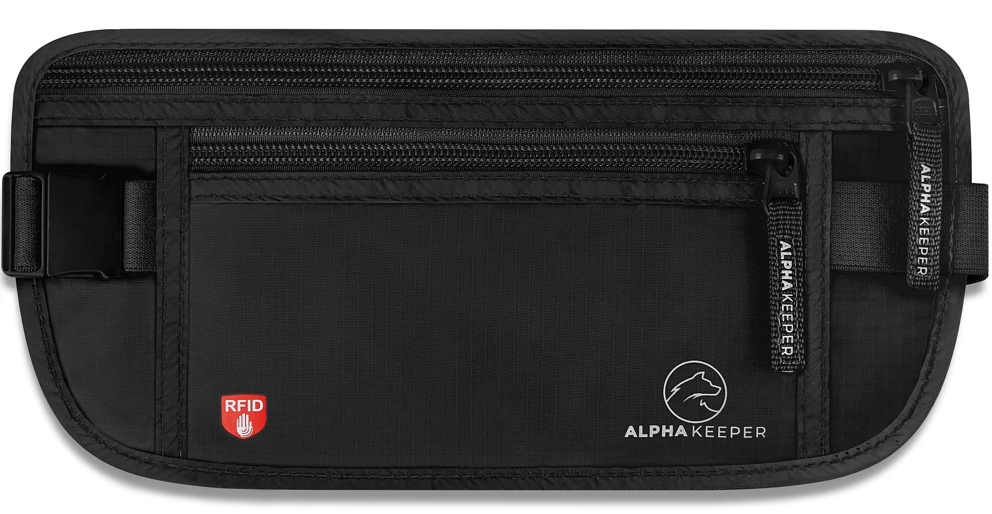 Photo 1 of (READ FULL POST) Money Belt for Travel - Slim Passport Holder Travel Pouch to Protect Your Important Papers and Money - Soft Innovative Rip-Stop Fabric, Secure and Water Resistant w/ RFID Blocking Sleeves Set Strap sizes: 25" - 45" (Max Stretch 55") Black
