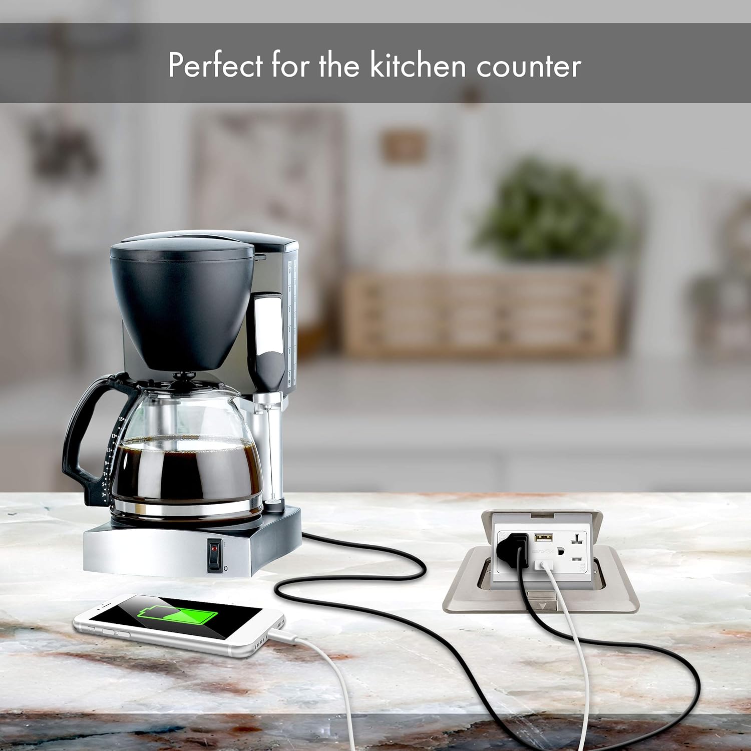 Suреr Chеар 🛒 ENERLITES Pop-Up Square Floor Box Kit, 5.0” x 5.5”, 2.1A USB Charging, 20A Tamper-Resistant Receptacle, Watertight Gasket and Corrosive Resistant Hardware, 961243-S-USB, Nickel Plated Brass Cover Blасk Frіdау - 40% оƒƒ ENERLITES Pop-Up Square Floor Box Kit, 5.0” x 5.5”, 2.1A USB Charging, 20A Tamper-Resistant Receptacle, Watertight Gasket and Corrosive Resistant Hardware, 961243-S-USB, Nickel Plated Brass Cover