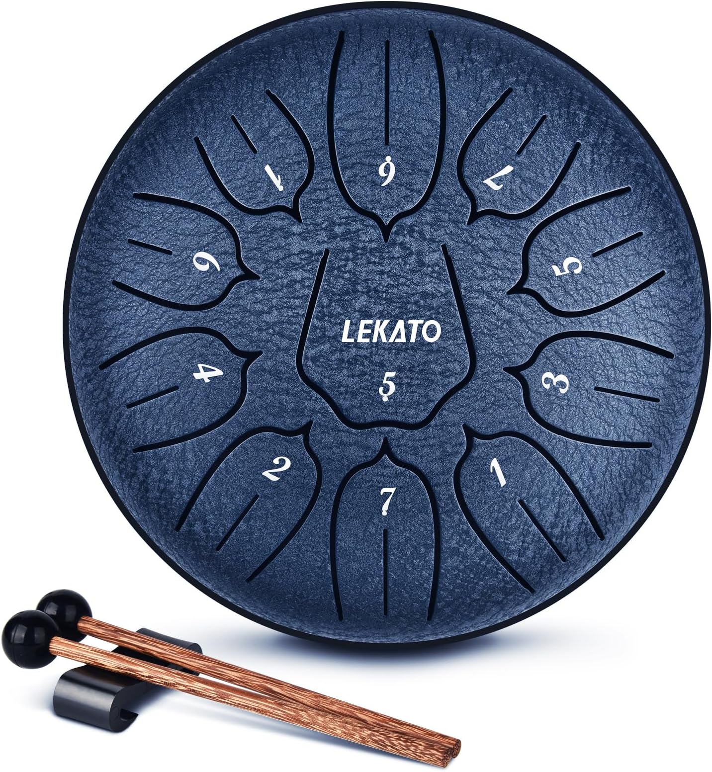 LEKATO Steel Tongue Drum 6 Inch 11 Notes, Rain Drum for Outdoor Garden Musical Education Handpan Drum, Christmas Gift for Families/Friends, Navy Blue