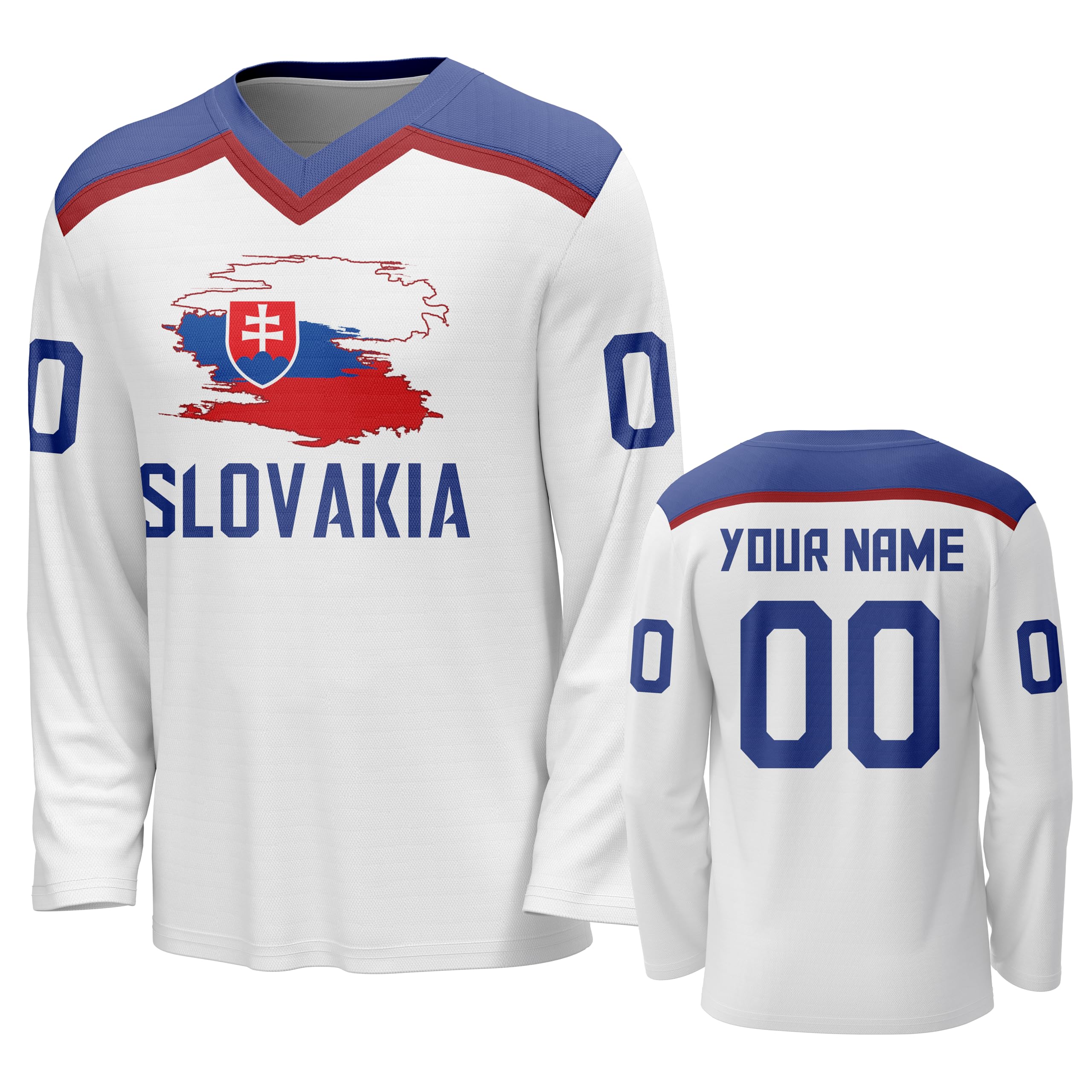Custom National Hockey Jersey Personalized Name Number V-Neck Sports Ice Hockey Jersey Fans Gift for Men Women Youth
