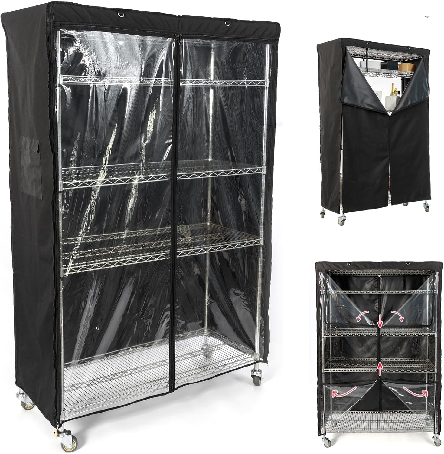 YLOVAN Storage Shelf Cover Wire Rack Shelving Dust Protective, Fits Racks 48" L x 19