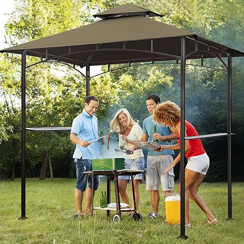 Miniatura 6 de Eurmax - Toldo de repuesto de doble nivel de 1.5 x 2.4 m, kiosco para asador