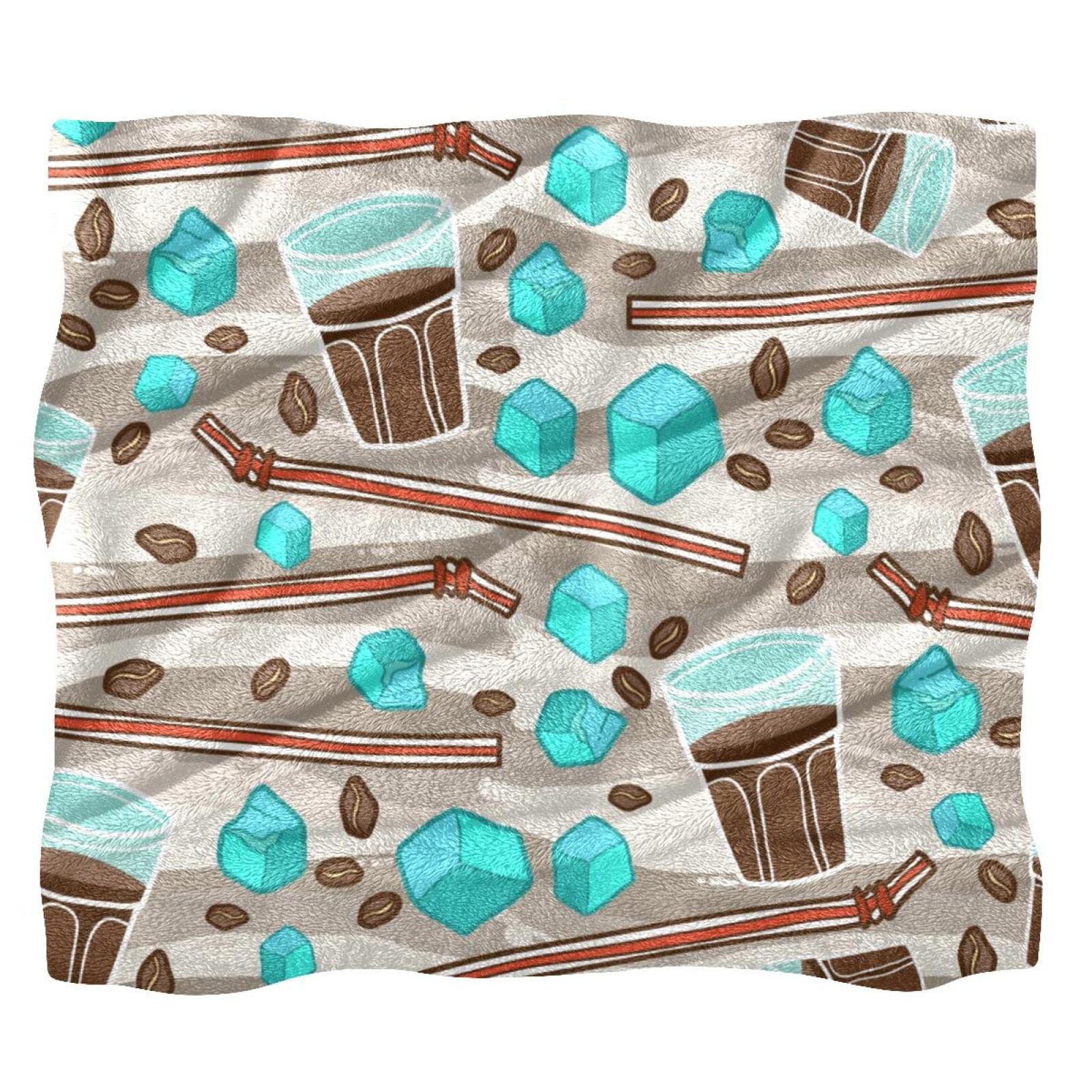 Couverture polaire café glacé plaid doux pour lit et canapé