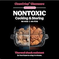 Vista 5 de Ninja Crispi - Freidora de aire de vidrio 4 en 1 450 °F No tóxica Contenedores de vidrio de 4 cuartos y 6 tazas con tapas Microondas
