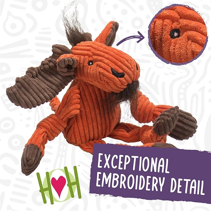 HuggleHounds Knottie Juguete de Peluche para Perro - Elefante Arcoíris, Pequeño miniatura 4