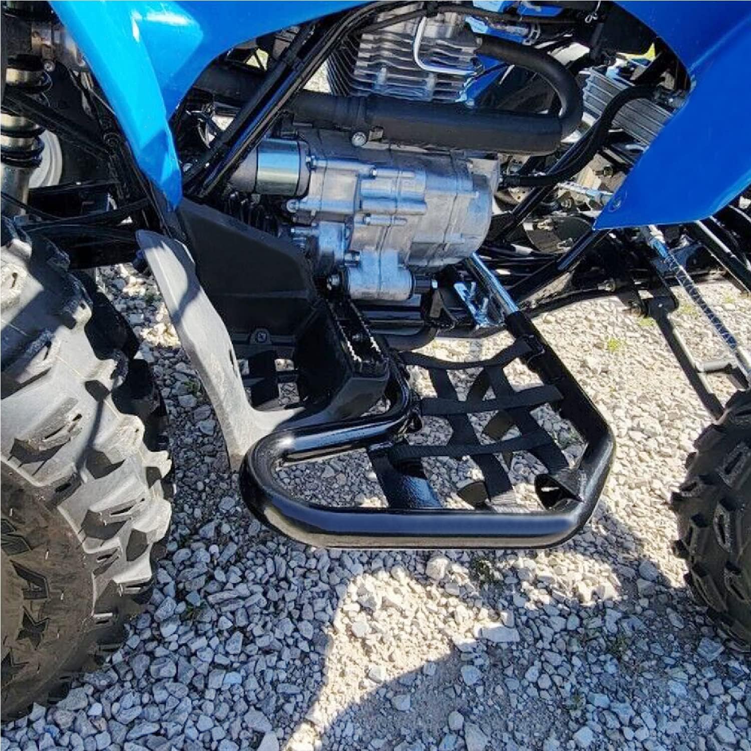 ECOTRIC Nerf Bars w/Nets Guards Rack Compatible with 2001-2024 Honda TRX 250EX 250X Sportrax 250 Aluminium+Steel+PP Black+Silvery