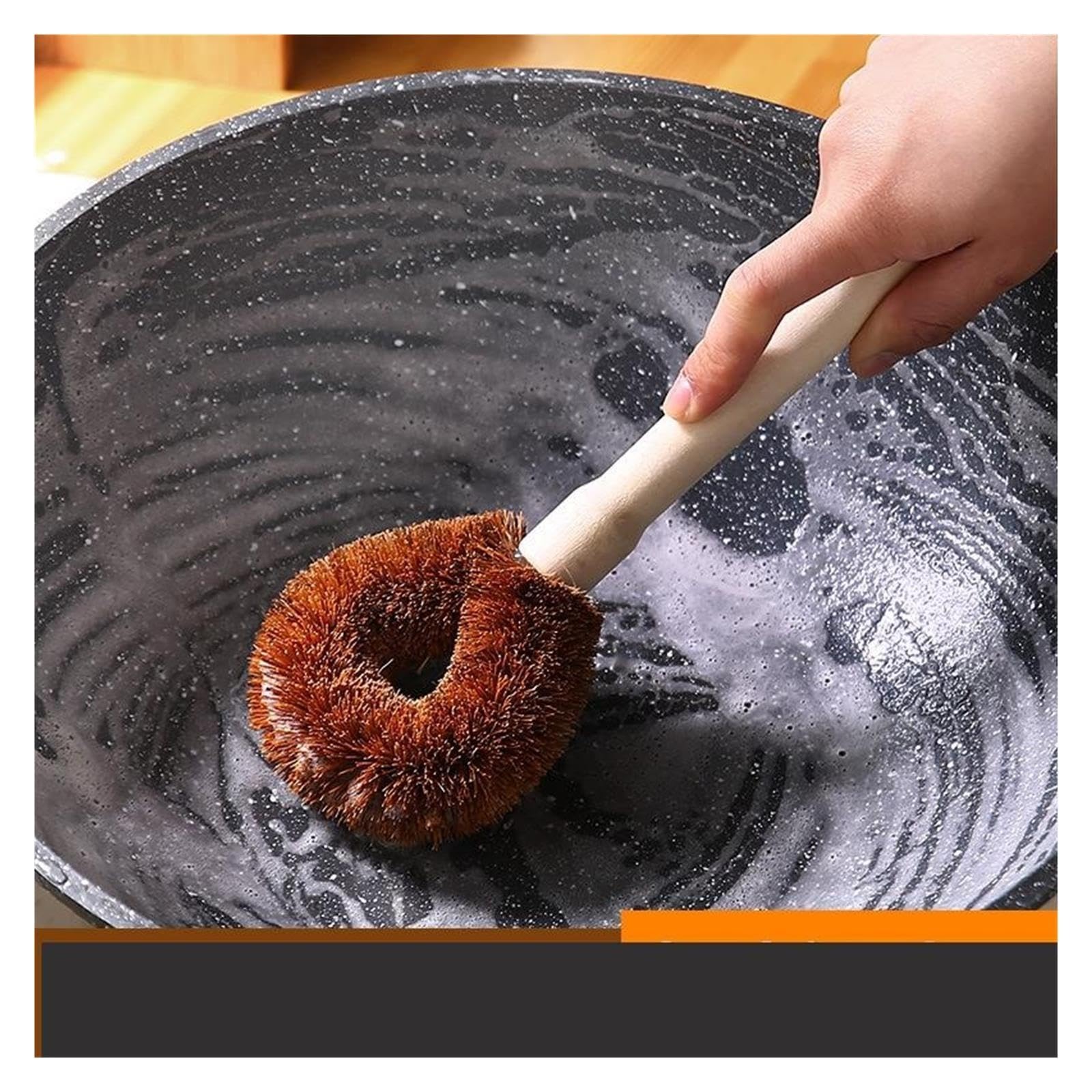4pcs Coconut Brown Pot Washing Brush pour Cuisine