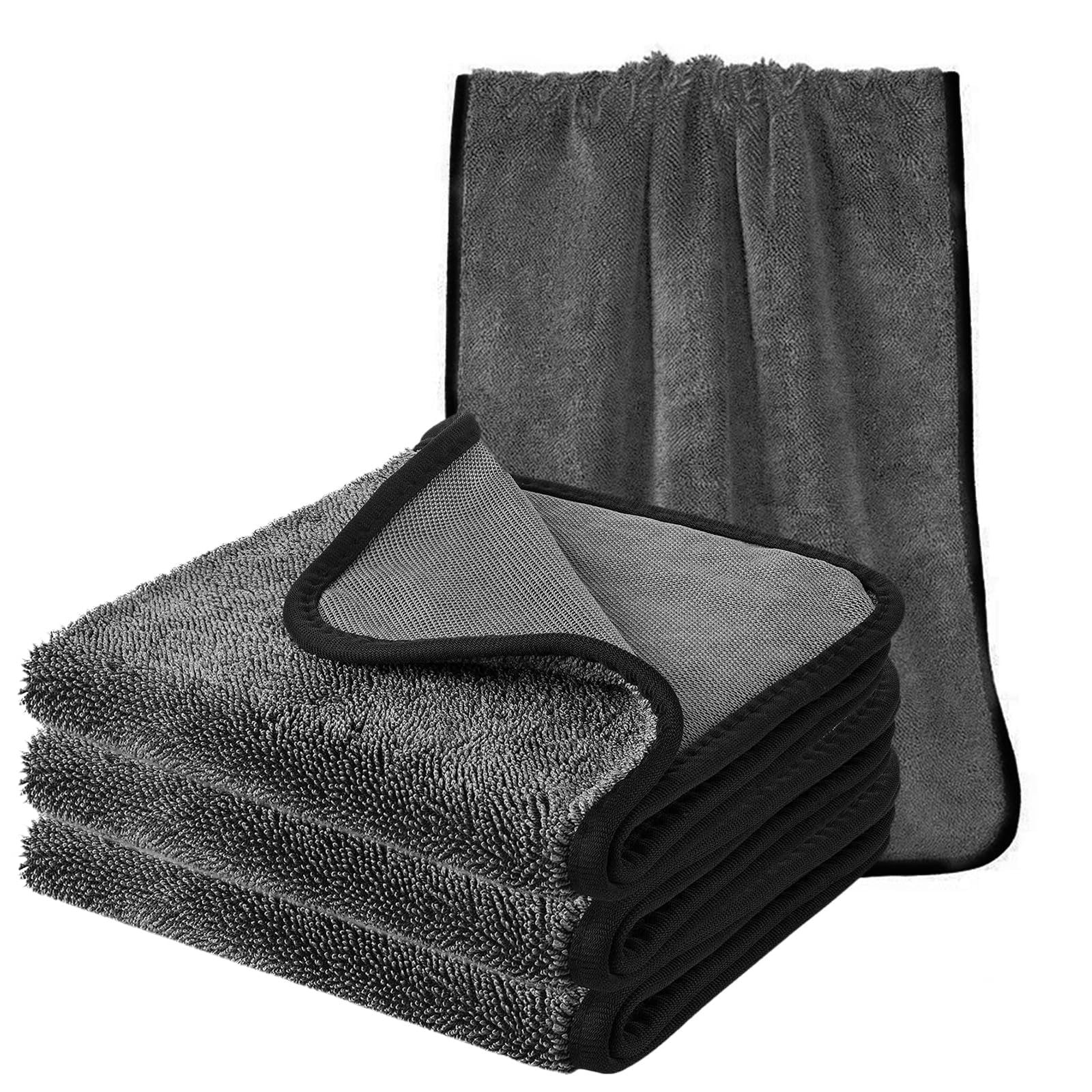 PNSHINE Professional 1200 GSM Twister Microfiber Towel – Twisted Loop Technology for Maximum Absorbency & Swirl-Free Finish (1, Grey, 40x40cm)-picture-19