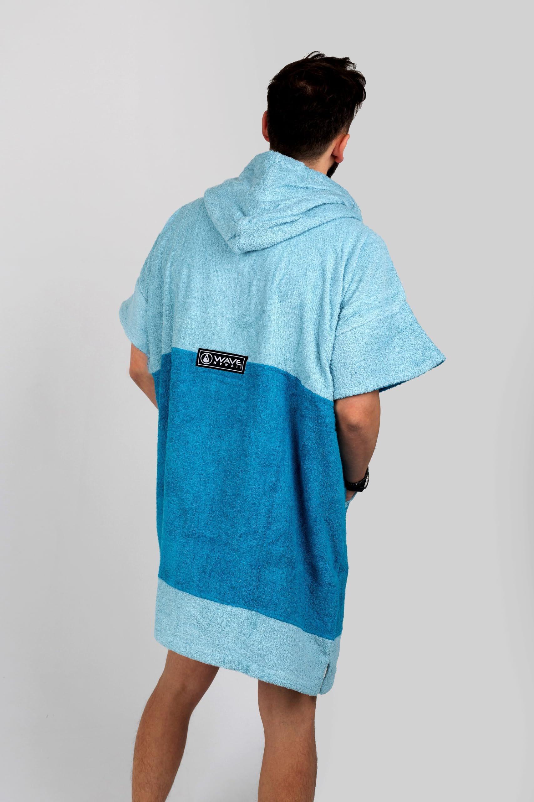 WAVE HAWAII Poncho de surf zippé Coton écologique pour les tailles de 155 à 185 cm pour la natation, la plage, le surf, poncho de douche, poncho de surf pour homme, femme, adulte