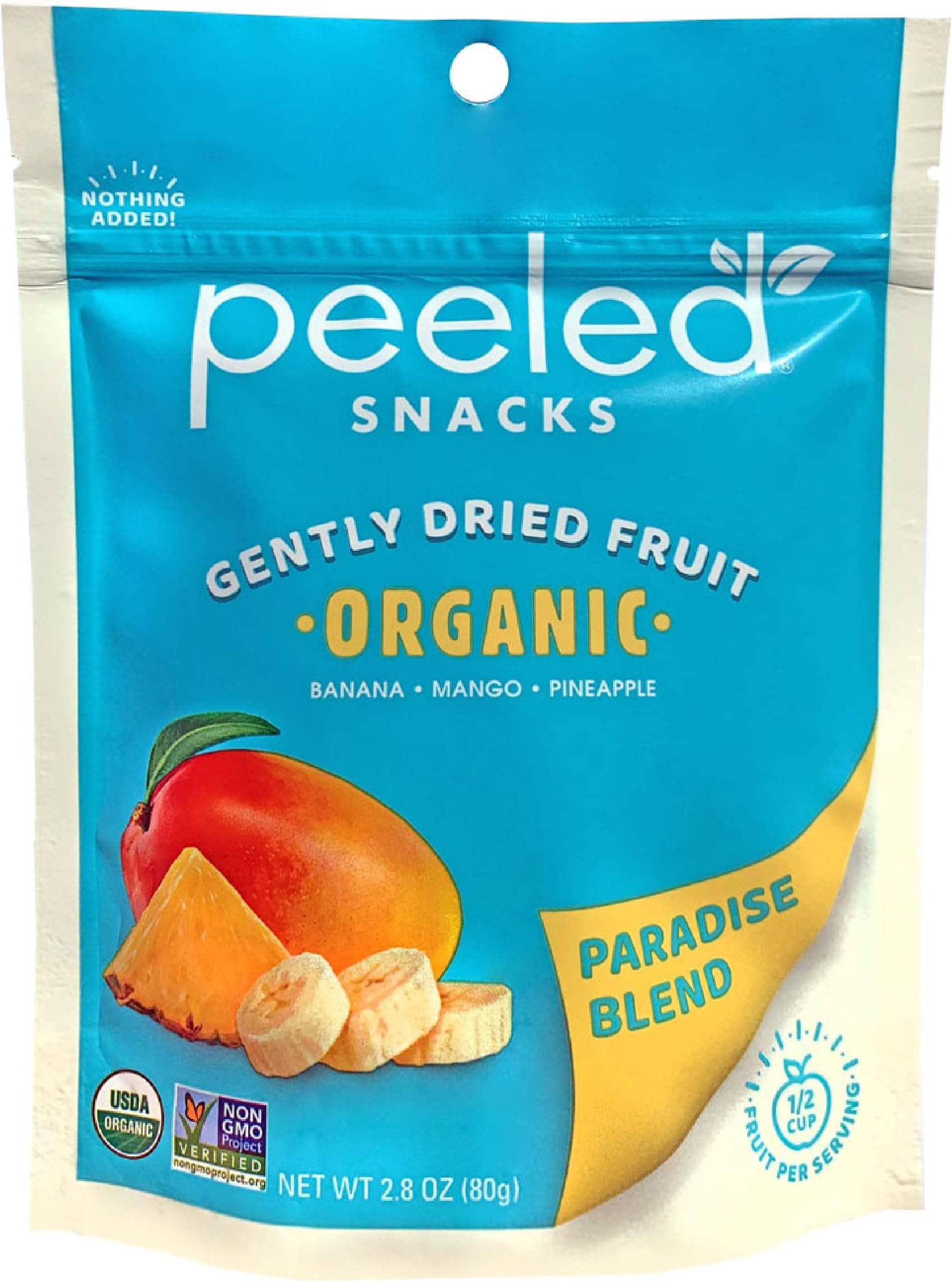 Organic Dried Fruit, Paradise Blend with Dried Mango, Pineapple and Banana, 2.8 oz. – Healthy, Vegan Snacks for On-the-Go, Lunch and More