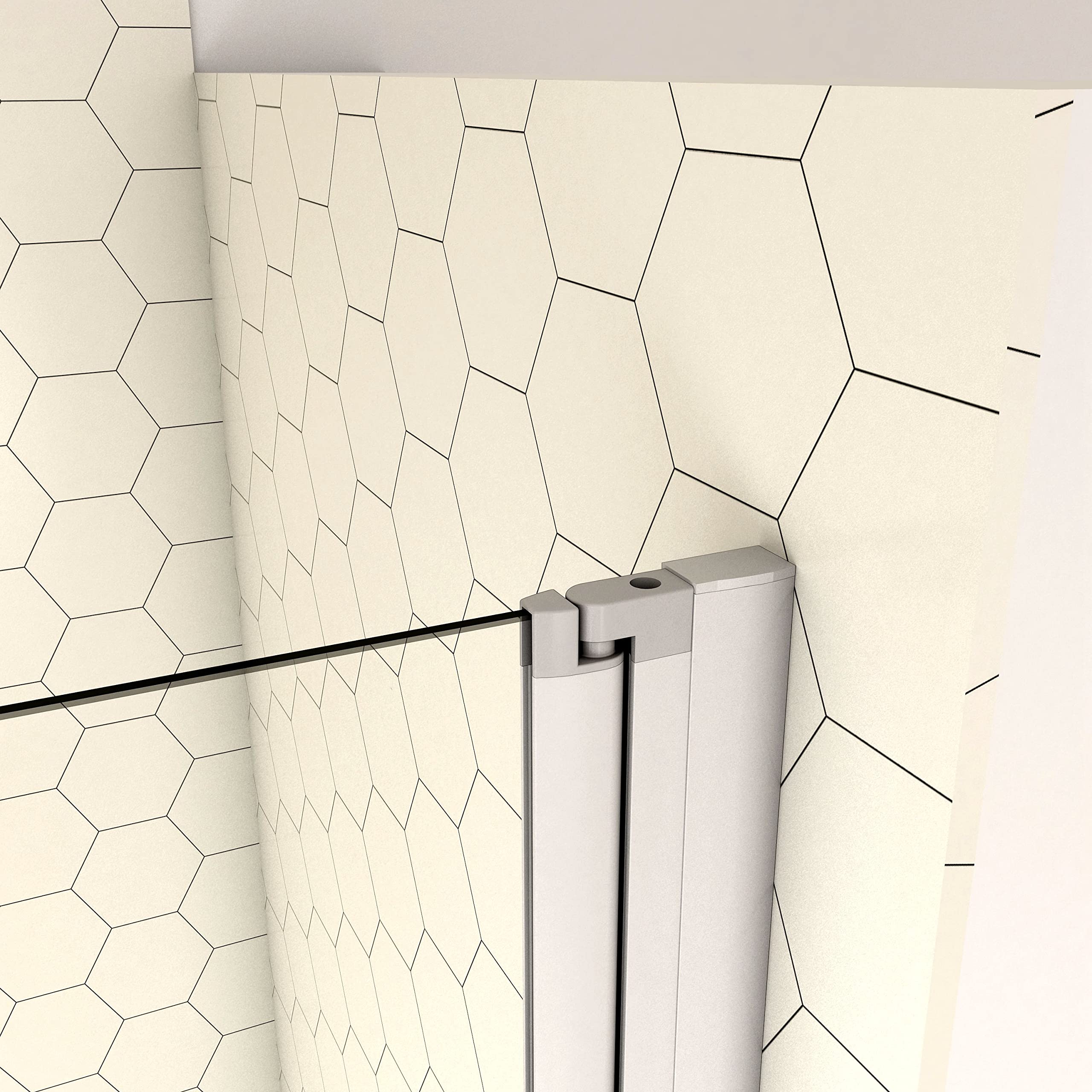 70x185cm Mampara de ducha frontal abatible una hoja, 5mm cristal templado, marco de aluminio gris mate