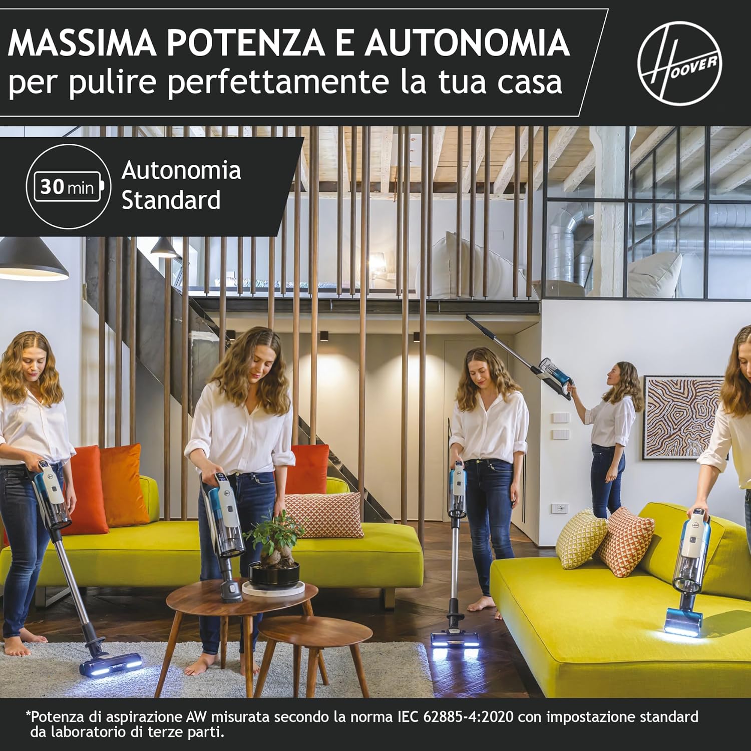 Hoover HF910P 011, HF9 Pet, Aspirapolvere Senza Fili, Autonomia 30 Minuti, groviglio Anti-Twist, Spazzola Animali, Garanzia 5 Anni, Blu, 350 W, 0.7 Litri, 86 decibeles GAMMA HF9 Single PET - Immagine 2