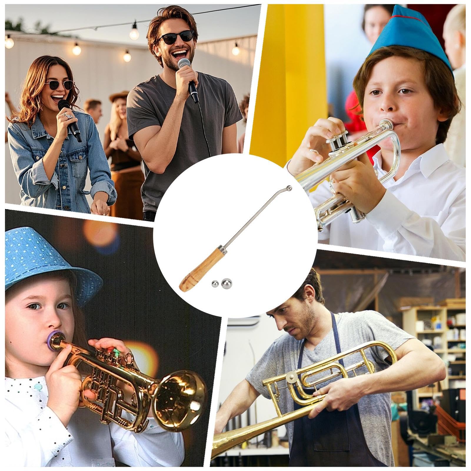 Outils de Réparation de Trombone | Kit d'Outils de Réparation de Trompette Débosselage - Kit D'Entretien En Acier Inoxydable Pour Instruments À Vent