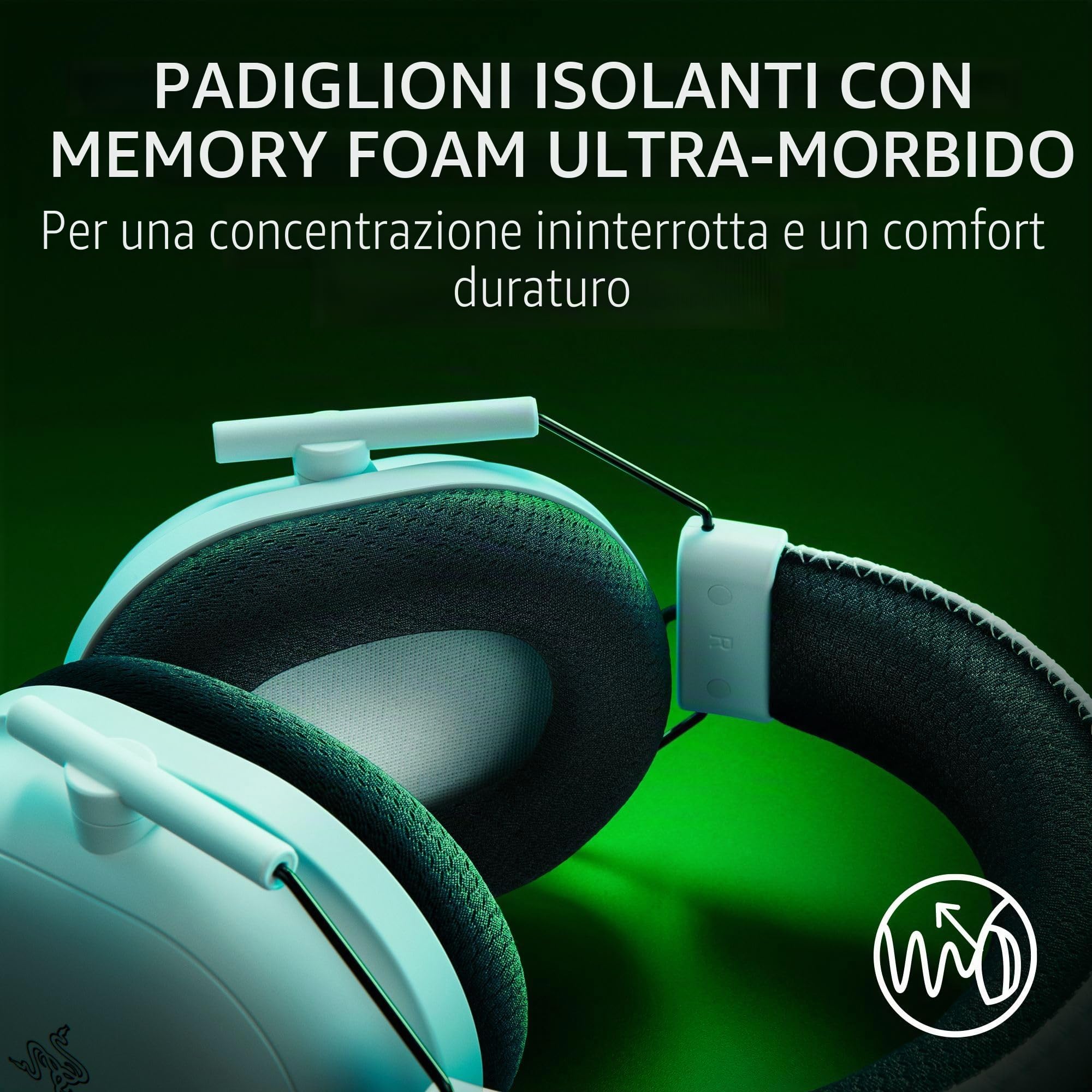 Razer Blackshark V2 Pro (Xbox) - Cuffie E-Sports senza fili per Xbox S|X & One (Membrane Triforce da 50 mm, HyperSpeed Wireless 2,4 GHz, Microfono HyperClear rimovibile) Bianco (Refurbished)