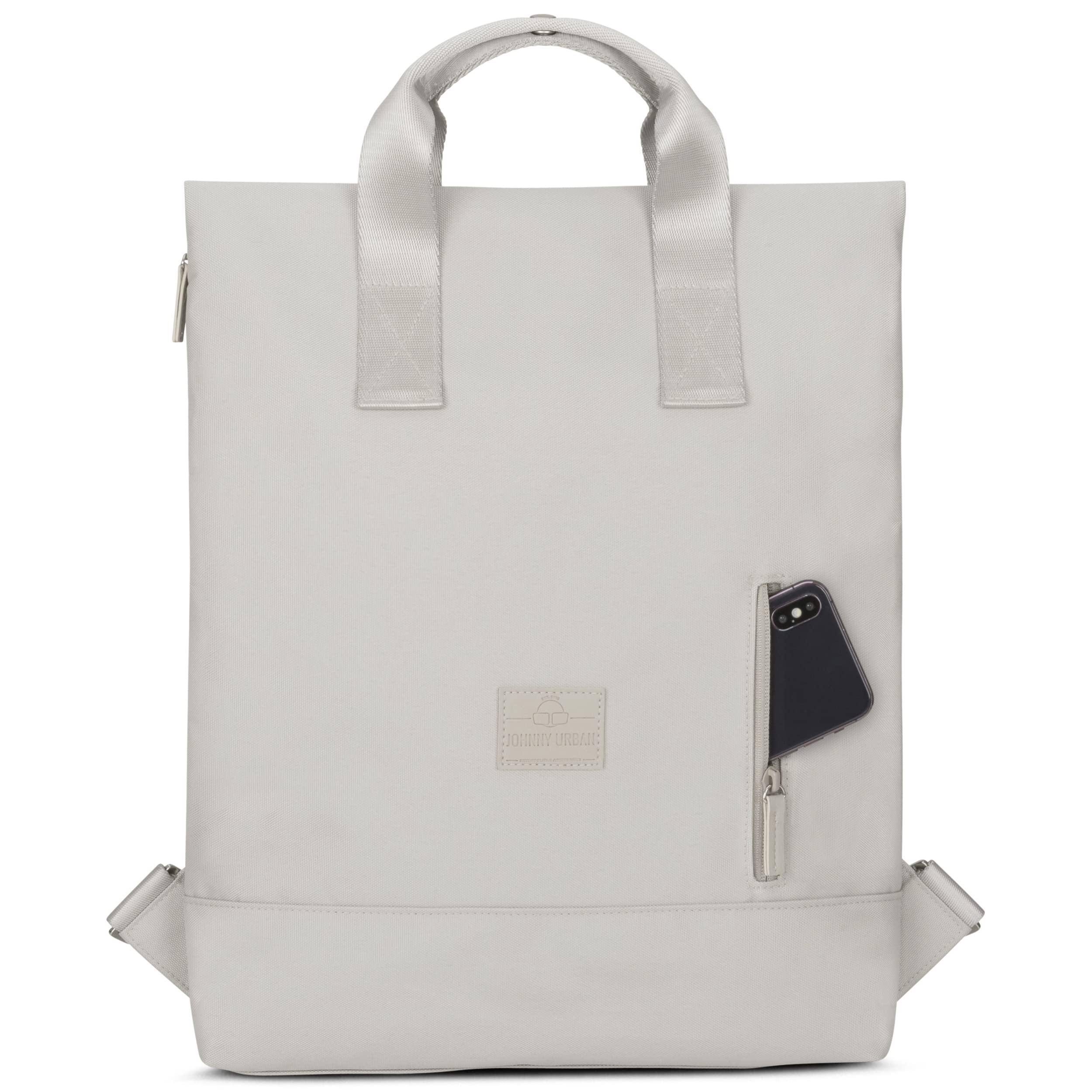 Johnny Urban Mochila Mujer Gris - Ivy - Tote Bag Mochila 2 en 1 con Compartimento para el Portátil para Universidad, Trabajo, Oficina - 8L - Sostenible - Repelente al Agua