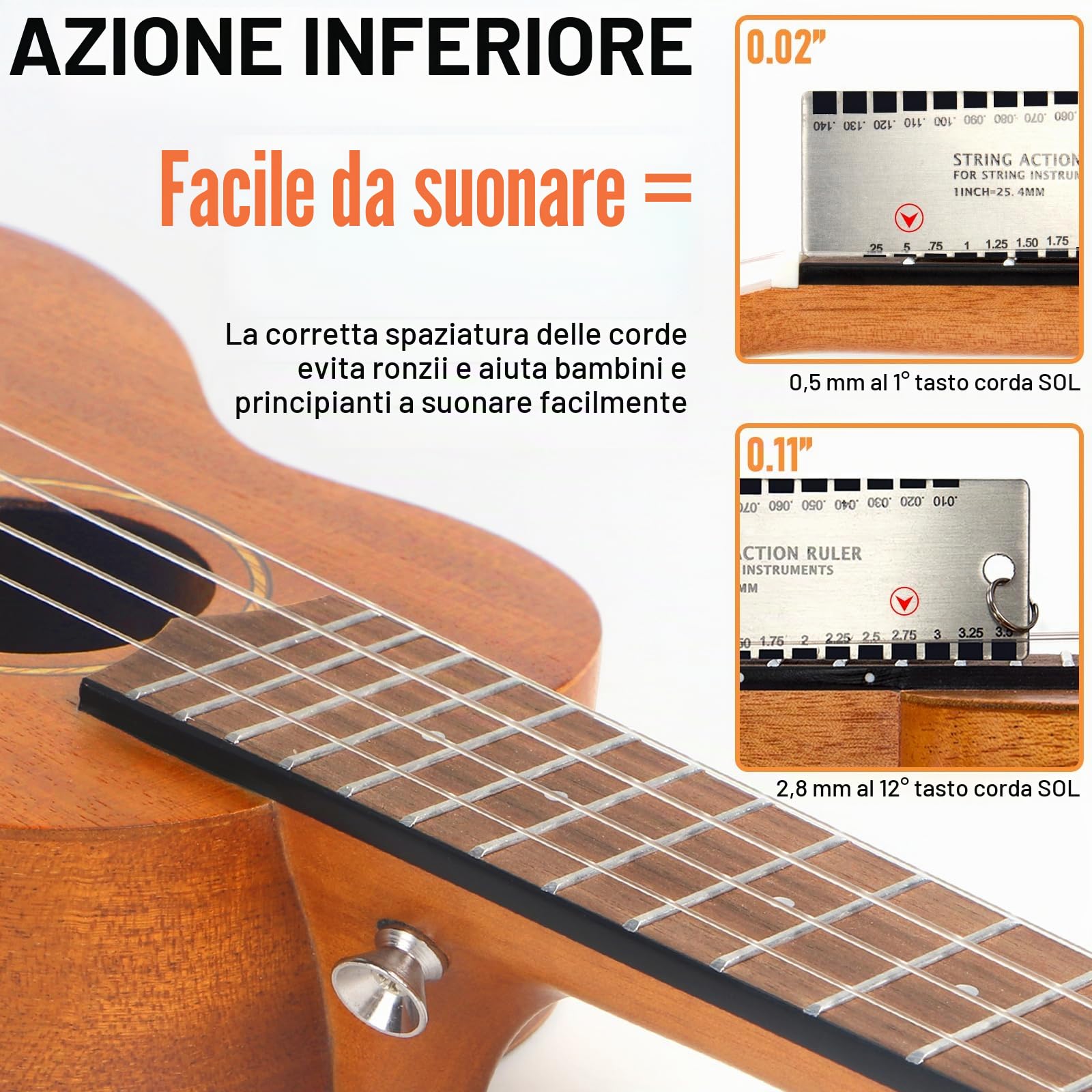 Kmise Soprano Ukulele Starter Kit 21 pulgadas Ukelele de caoba para principiantes con funda de sintonizador Correa de sintonizador Folleto de instrucciones