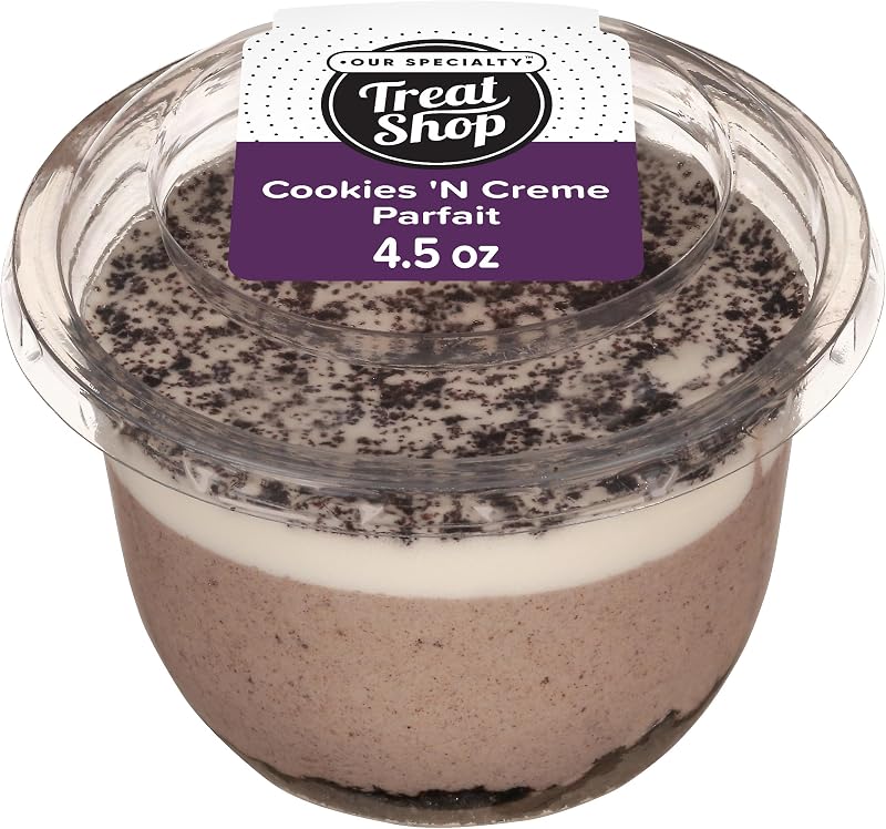 Nuestras tazas especiales de parfait Cookies N Creme, postres individuales, golosinas congeladas, 4.5 oz