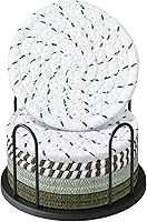 Vista 8 de Juego de posavasos Lazebox de 8 para bebidas, cerveza, café, posavasos absorbentes tejidos de algodón con soporte, posavasos boho para decoración