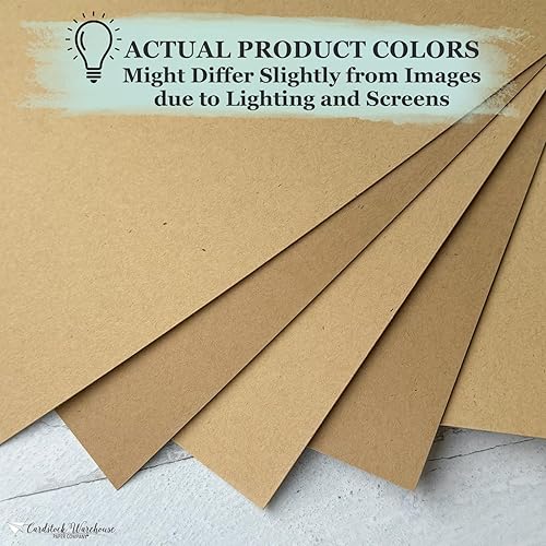 Miniatura 8 de Cardstock Warehouse - Bolsa de papel kraft color marrón, 8.5 x 11 pulgadas, 100 libras, 9.52 ozm, 100% papel de cartulina reciclado, 25 hojas
