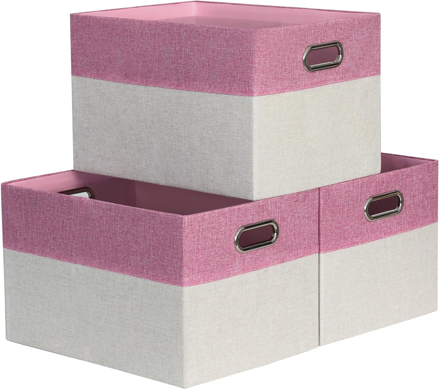 BinWhiz 3 Pack Clothing Storage Bins, Rectangle Large Storage Baskets ...