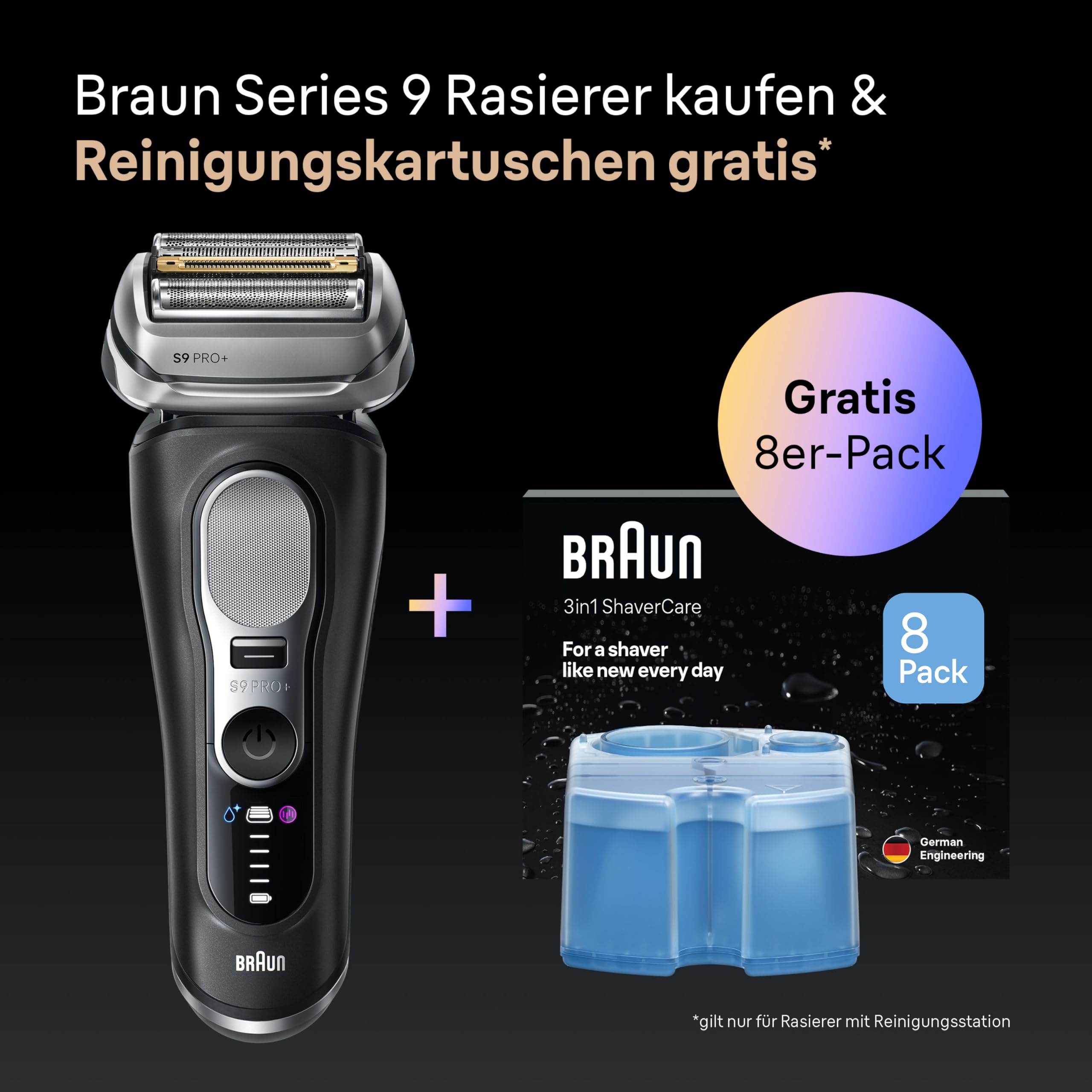Braun Men's Electric Razor Series 9 PRO+, 9567cc, Silver