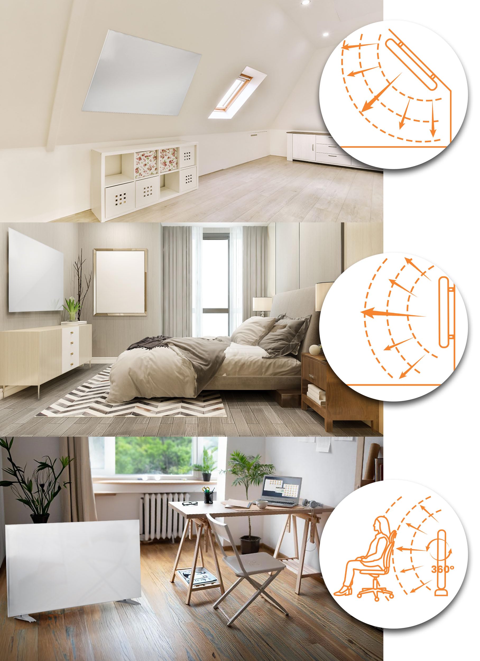 Berdsen Grzejnik na Podczerwień - Panel Grzewczy - 600 W - Szybkie Nagrzewanie - Panel Dotykowy - Pilot WiFi Aplikacja - Timer 1-9 h