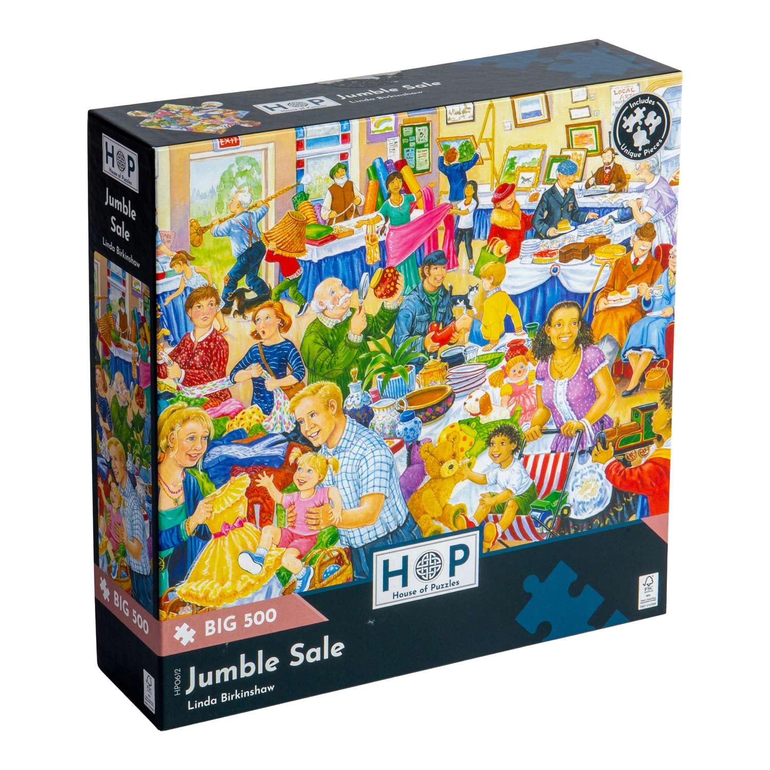 The House of Puzzles - Jumble Sale Jigsaw - Big 500 Piece Jigsaws For Adults, Extra Large Pieces, Artist Illustrated, Scenic Landscape, Deluxe Puzzle Gifts โ image 1