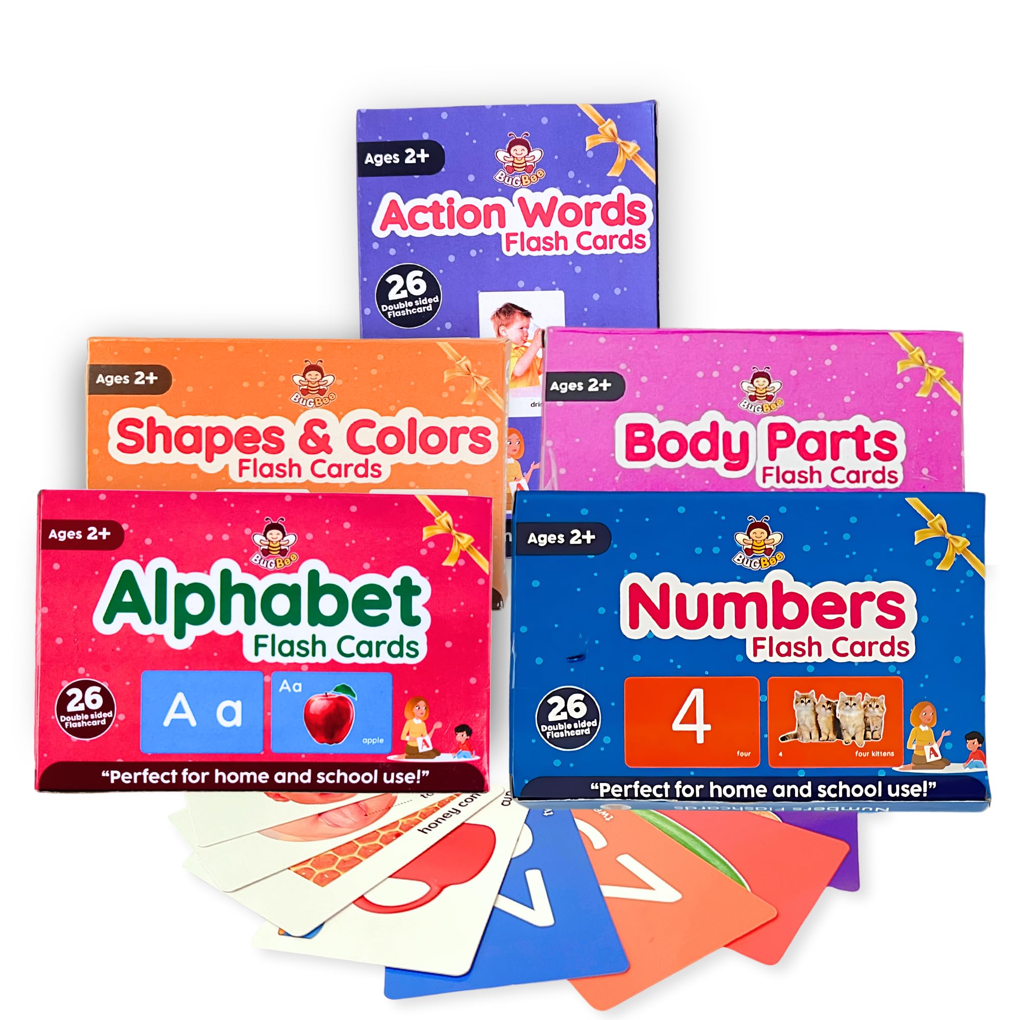 BuGBee Flash Cards for Kids 2+ Years | Montessori Toys & Games, Preschool Learning for Kids for 1, 2, 3, 4 Years (Alphabet + Number + Shapes +bodyparts + Action Words Flash Cards (Set of 5) (B0D8H4HTTK) Amazon Price History, Amazon Price Tracker