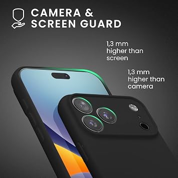 kwmobile Case for Apple iPhone 18 Pro Max/iPhone 17 Pro Max Case - Soft Cover - Shockproof TPU Material - Wireless Charging - Black Matte