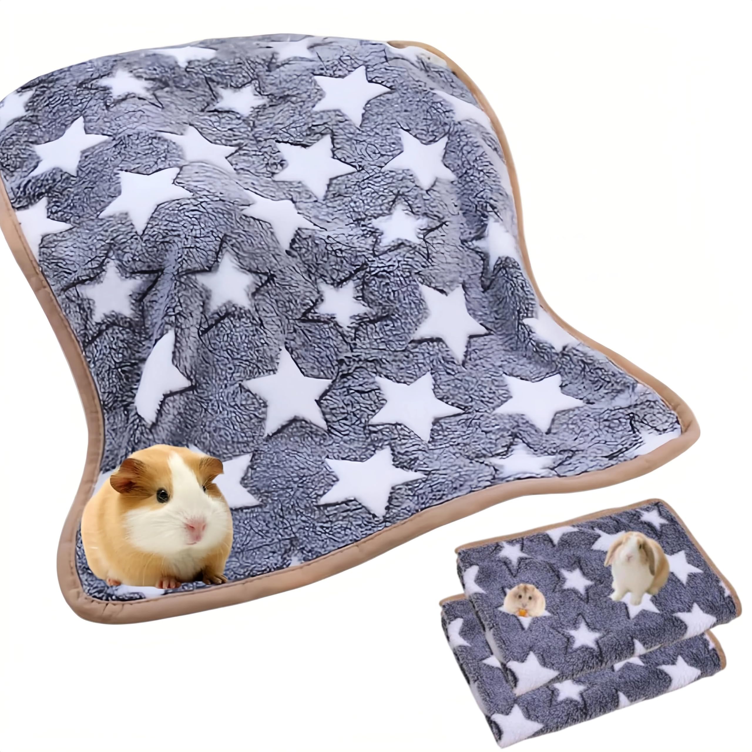 2 Stück Waschbare Haustier-Pipi-Unterlagen, 60 × 40cm Mit Sternmuster | Wiederverwendbar & Waschbar, Wasserdichte Unterlage Für Meerschweinchen, Kaninchen, Hamster Und Chinchillas