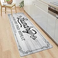 Vista 2 de Pauwer - Alfombra de cocina estilo granja, 20"X48", beige, antideslizante, lavable, hecha a máquina
