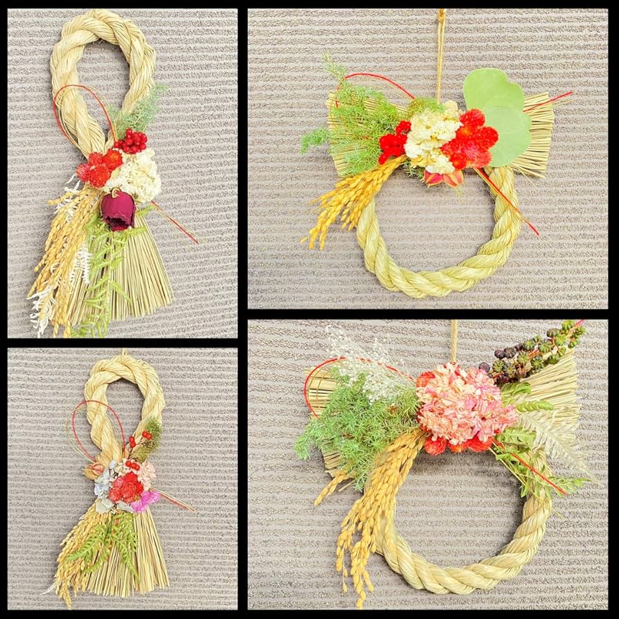 Amazon.co.jp: 形やデザインで選べる 自然素材100％ しめ縄飾り