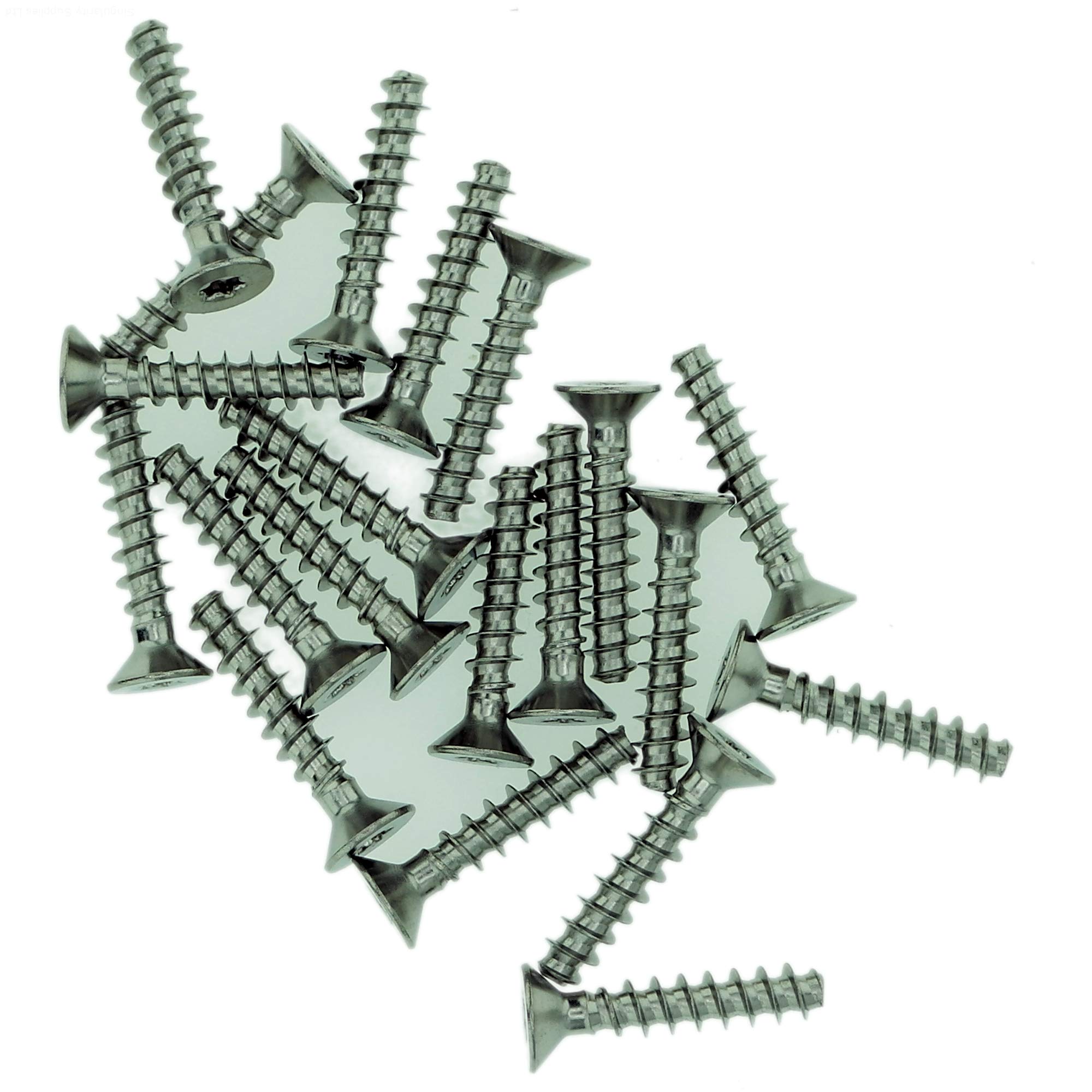 Singularity Supplies D3.5 (3.5Mm X 14Mm) Pozi Countersunk Screws For Plastic - Stainless Steel (A2) (Pack Of 20)