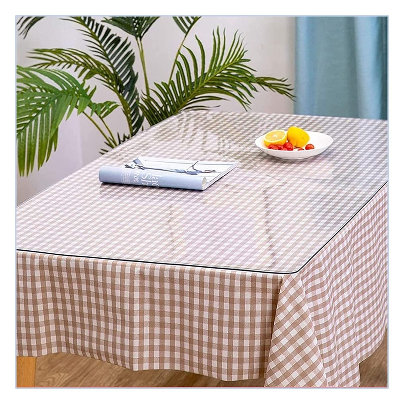 Nappe de table en PVC transparent de 1,5 mm d'épaisseur pour cuisine et salle à manger