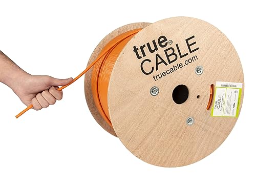 Miniatura 9 de TRUE CABLE Cable Ethernet a granel de elevación blindada Cat6A, 1000 pies, azul, cobre sólido desnudo 23 AWG, 750 MHz, F/UTP, PoE++ 100 W