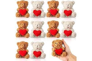 Shappy 10 Pcs Mini Plush Bears with Heart