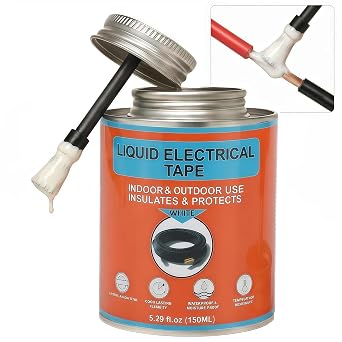 Liquid Electrical Tape, 5.29OZ, Waterproof, UV Resistant, Airtight Seal, Extreme Temperature Flexible, Corrosion Proof, Integrated Brush, Marine Automotive Household White 1 Pack
