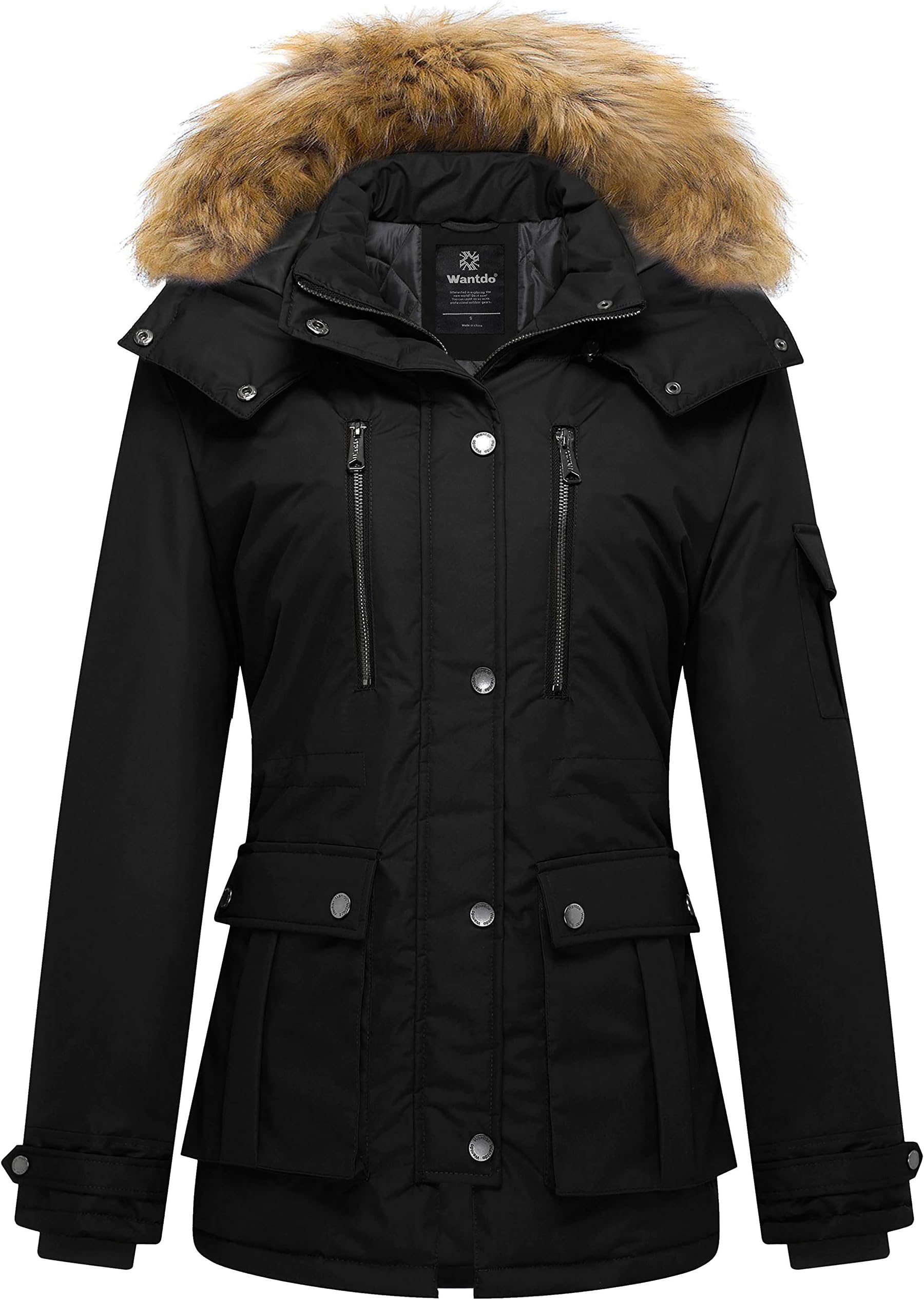 Women's Quilted Winter Coat Warm Puffer Jacket Thicken Parka with Removable Hood