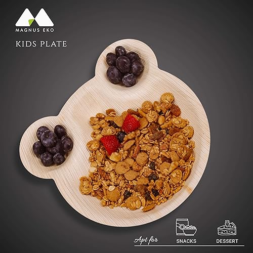 Miniatura 4 de MAGNUS EKO  Platos infantiles con compartimentos  Platos desechables para fiestas de cumpleaños  Platos ecológicos compostables y biodegradables